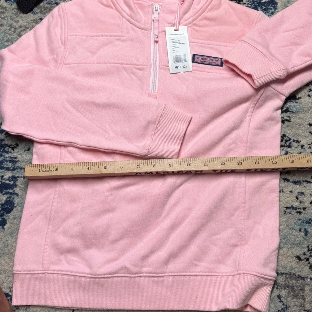 Vineyard Vines Girls Classic Shep Shirt Pink Quarter Zip Pullover NWT‎ M 10-12